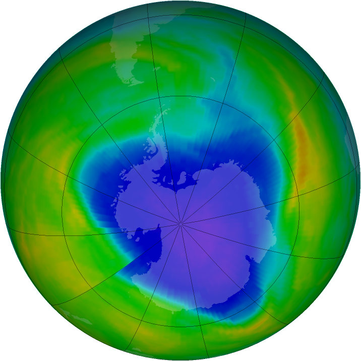 Antarctic ozone map for 01 October 1985